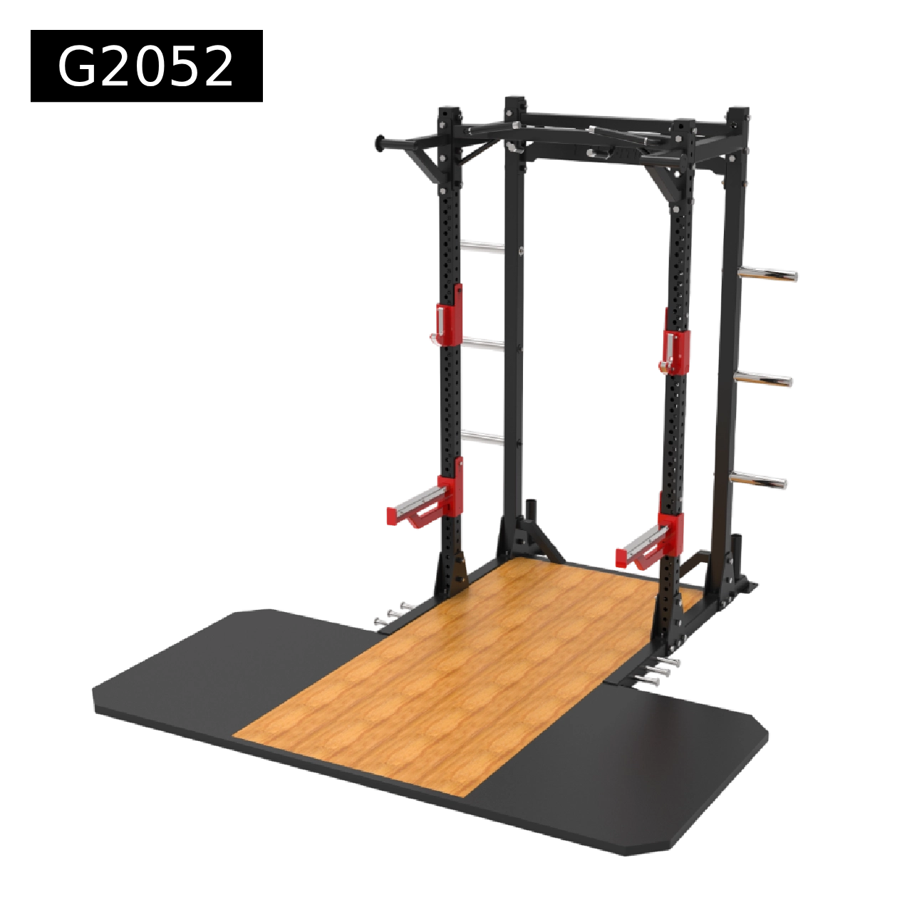 Power rack with deadlift platform